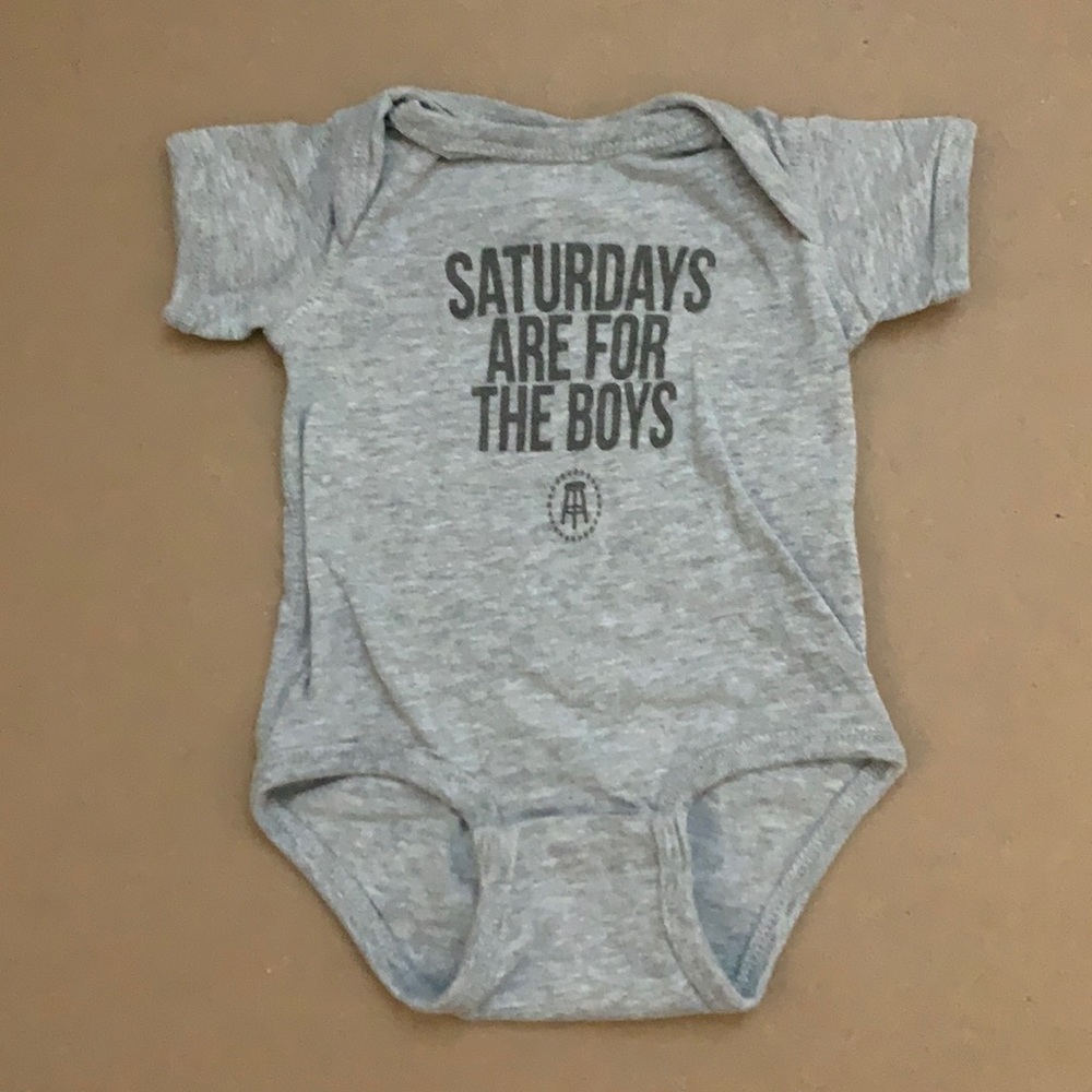 Barstool “Saturdays are for the boys” onesie